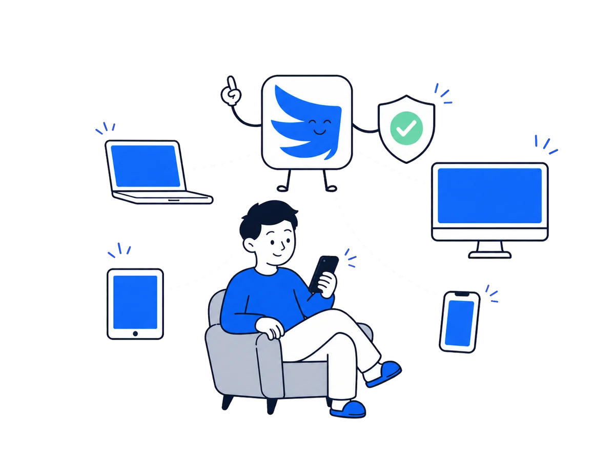 FlyVPN защищает подключение на телефоне, компьютере и планшете